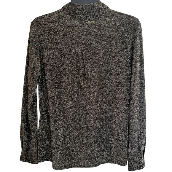 NYE Esqualo Gold / Black Button down Black with metallic gold Size XS Women NWT - Picture 6 of 16